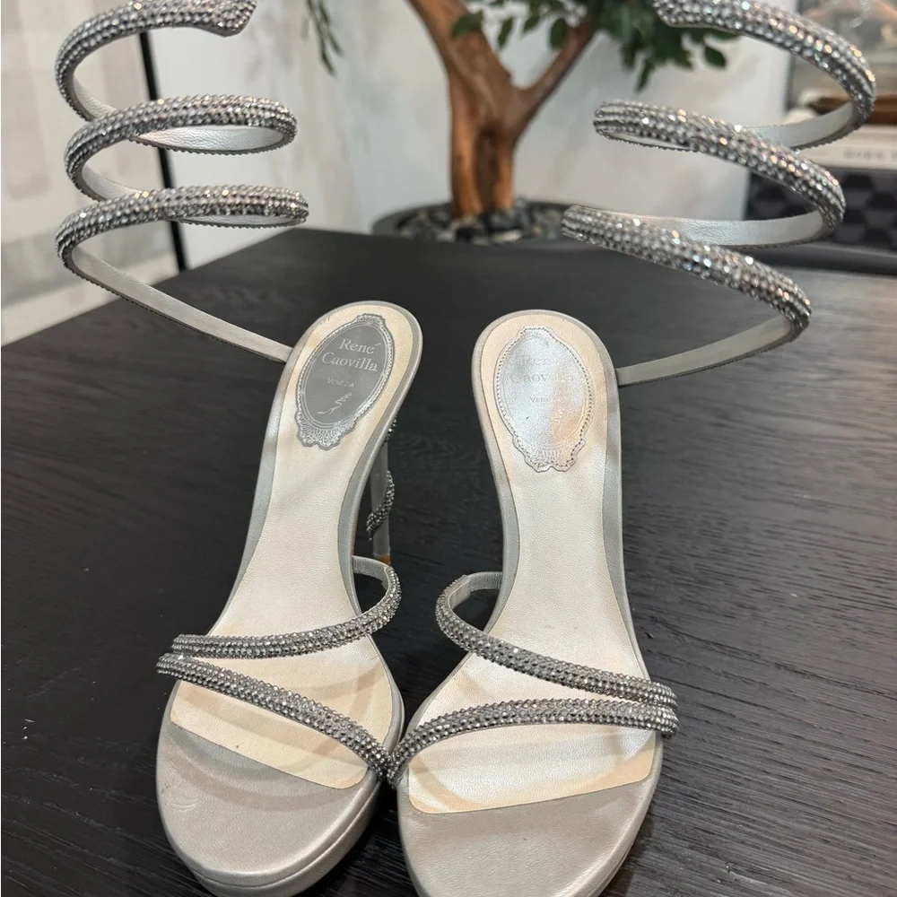 Rene Caovilla MARGOT SILVER PLATFORM SANDAL 120 - Picture 11 of 11